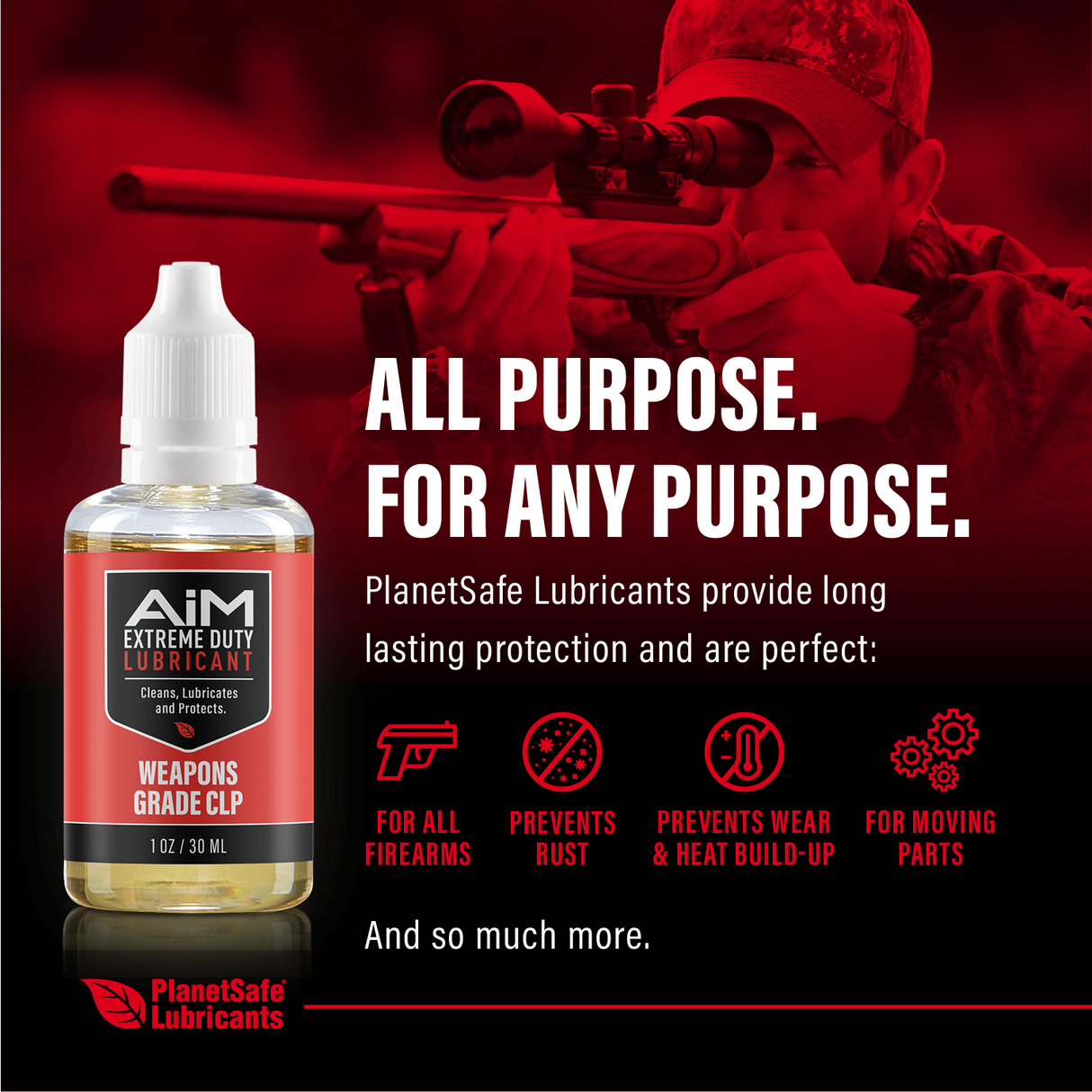 AiM Weapons Grade CLP Bundle (0.70oz + 1oz + 1oz) all-purpose lubricant for firearms with rust prevention and deep cleaning benefits.