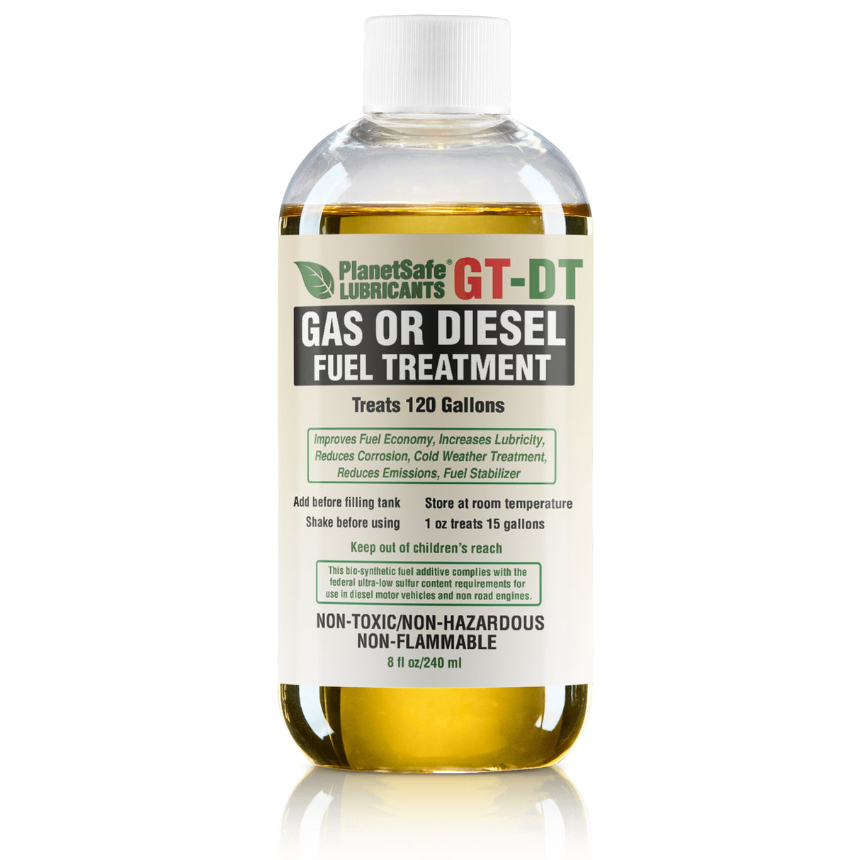 GT-DT Gas or Diesel Fuel Treatment (Additive, 8oz) bottle front view
