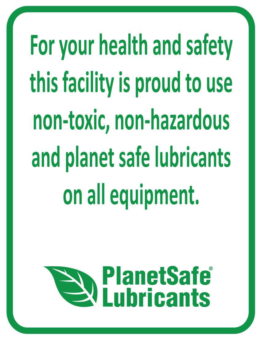PlanetSafe Lubricants Laminated Poster - Environmentally friendly green poster