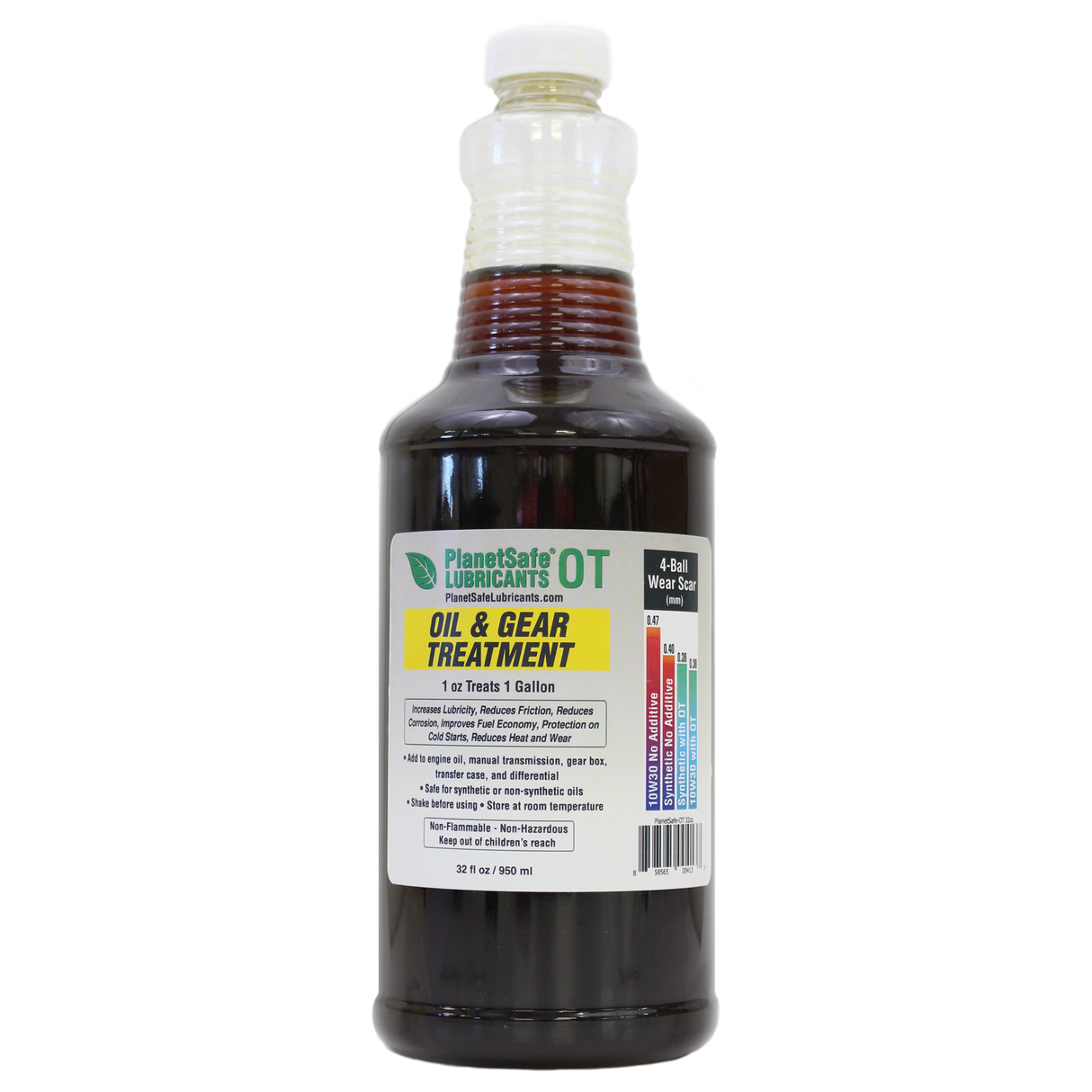 OT Oil & Gear Treatment (Additive, 32oz + yorker applicator) rust prevention, eco friendly and biodegradable lubricant bottle