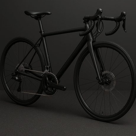 Black road bike emphasizing How to Lubricate Bikes & Chains for optimal performance and longevity on dark background
