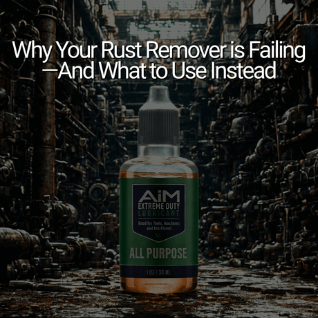 "Why Your Rust Remover is Failing—And What to Use Instead" - Image of a rust remover product bottle in an industrial setting.