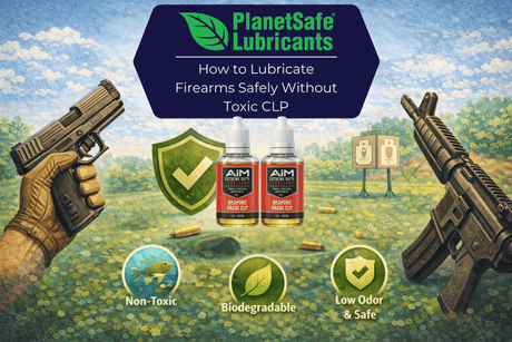 AiM Extreme Duty Lubricant used to lubricate firearms safely without toxic CLP