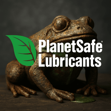 PlanetSafe Lubricants Outranks FrogLube For Best Bio-Based Lubricant with Frog Image in Background