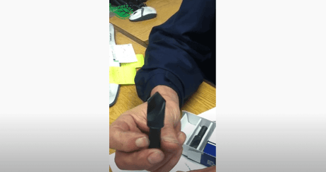 The Best Cutting and Drilling Fluid - Ehmke Sheet Metal Uses AIM Lube to Countersink Holes, showing a countersink bit.