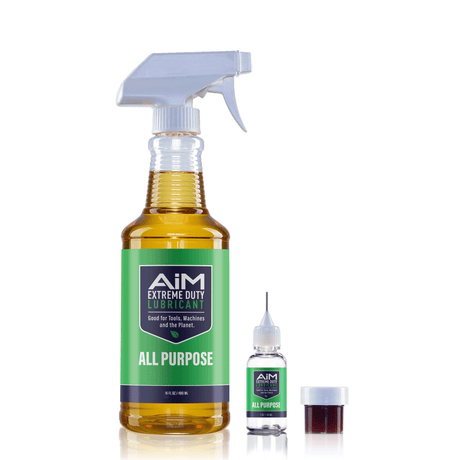 AiM Exercise Equipment Lubricant Medium (0.25oz grease+16oz+bottle) eco-friendly spray for rust prevention and metal protection.