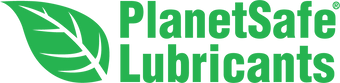 PlanetSafe Lubricants logo with a green leaf symbol