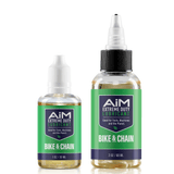 Alt Tag: AiM Bike & Chain Lubricant Bundle (1 oz precision & 2 oz yorker) bottles with needle tip and yorker tip for bike chain and cable lube