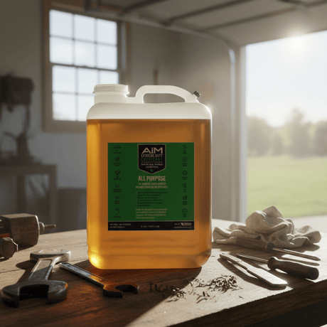 Alt Tag: AiM Extreme Duty All Purpose (5 Gallon) industrial bulk rust protection for fleet maintenance, machine shops, manufacturing floors