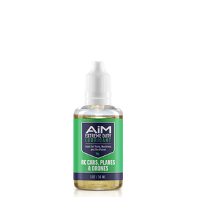 Alt Tag: AiM RC Cars, Planes & Drones Lubricant (Specialty, 1 oz) bottle for RC cars, planes and drones, safe for plastics, protects gears and bearings