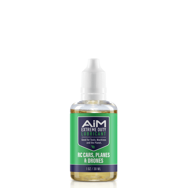 Alt Tag: AiM RC Cars, Planes & Drones Lubricant (Specialty, 1 oz) bottle for RC cars, planes and drones, safe for plastics, protects gears and bearings