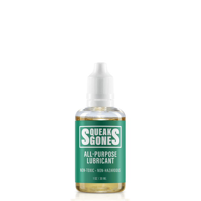 Alt Tag: SqueaksGone All-Purpose Lubricant (Specialty, 1 oz) bottle—silencer in a bottle to stop door hinge, ceiling fan, and cabinet latch squeaks fast