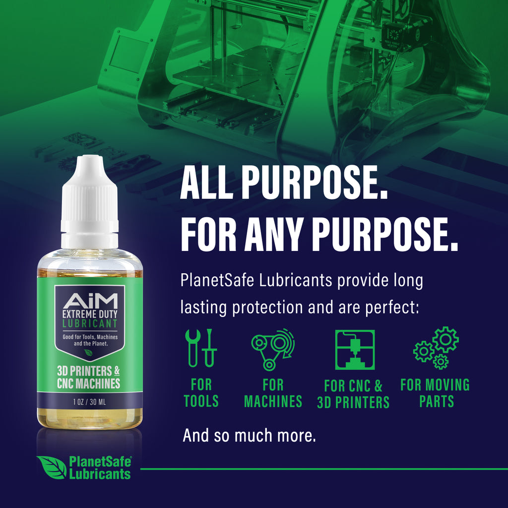 Best 3D Printer Lubrication - PlanetSafe AIM 3D Printer and CNC Machine Lubricant - Extreme Duty Lubricant, Non-Toxic, Odorless, 1oz - Scientifically Formulated Oil for 3D Printers and CNC Machines - Cleans, Penetrates, Protects- tools