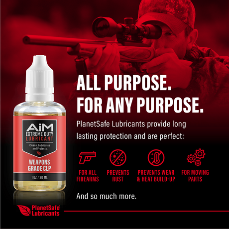 AiM Weapons Grade CLP Bundle (0.70oz + 1oz + 1oz) all-purpose lubricant for firearms with rust prevention and deep cleaning benefits.