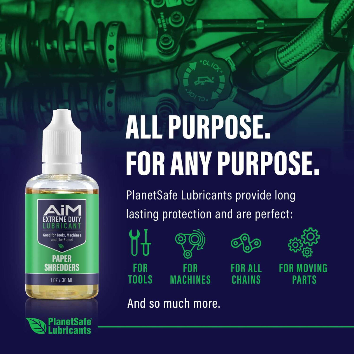 AiM Paper Shredder Lubricant (Specialty, 1 oz) - eco-friendly, non-toxic lubricant for rust prevention and metal protection.