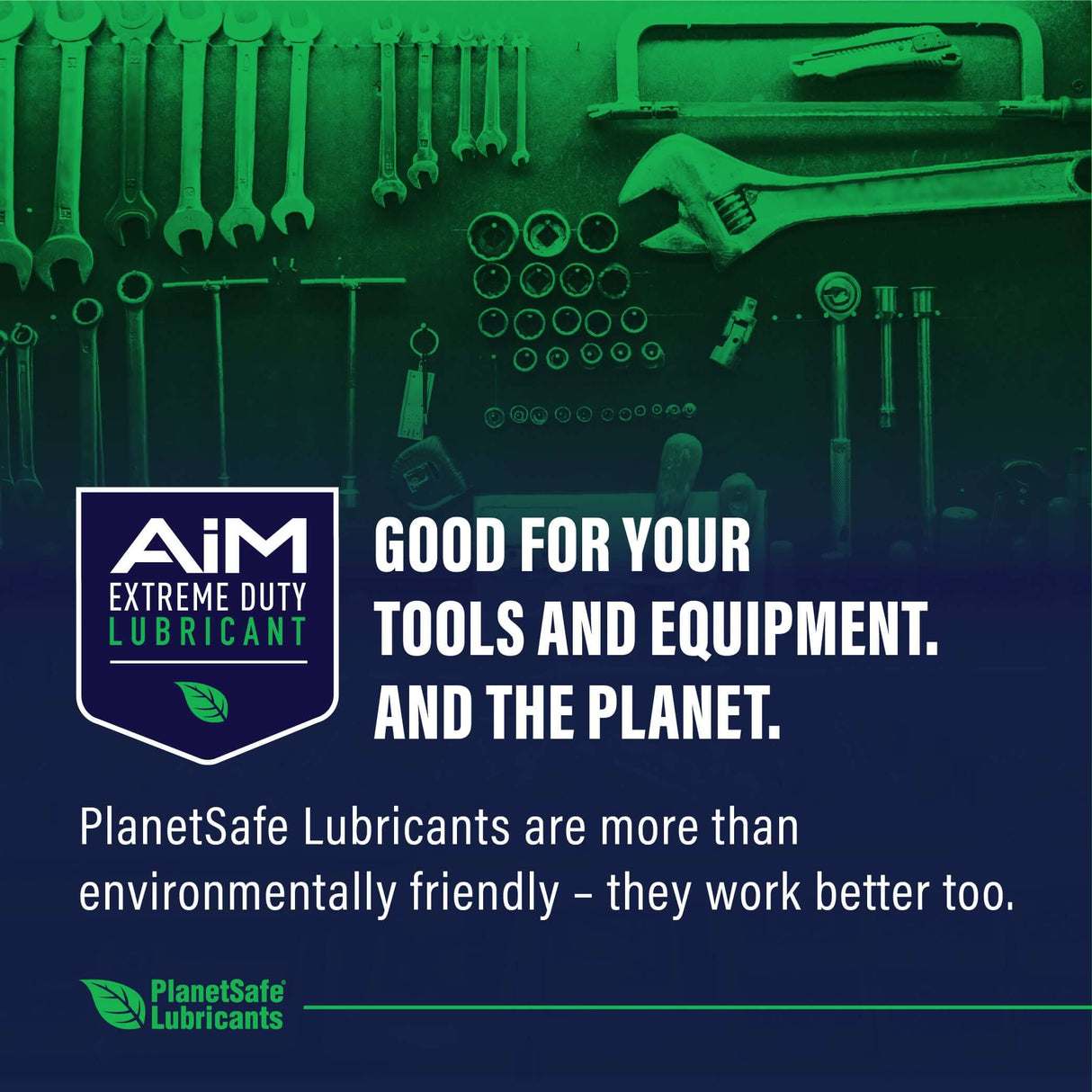 AiM Extreme Duty Lubricant for tools and equipment, eco-friendly and effective, by PlanetSafe.