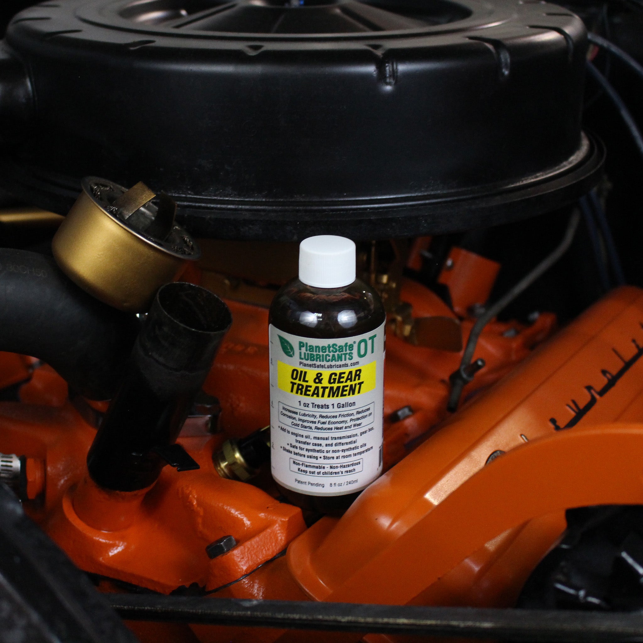 PlanetSafe Lubricants OT Oil Treatment 8oz-Oil and Gear Treatment-Worlds best- non-toxic- scientifically proven-oil treatment diesel engine additive