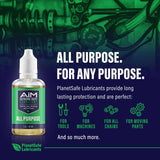AiM All Purpose Extreme Duty Lubricant (1oz) for tools, machines, chains, and moving parts.