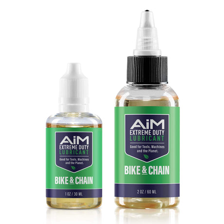 Alt Tag: AiM Bike & Chain Lubricant Bundle (1 oz precision & 2 oz yorker) needle tip and yorker tip bike chain lubricant bottles