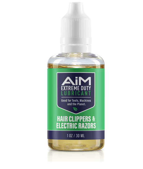 Alt Tag: AiM Hair Clippers & Electric Razors Lubricant (Specialty, 1 oz) bottle, blade oil to reduce friction, prevent rust, keep clippers cool