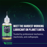 AiM Pneumatic Tool Lubricant (Specialty, 1 oz) bottle with "Meet the Hardest-Working Lubricant" text, trusted by professionals.