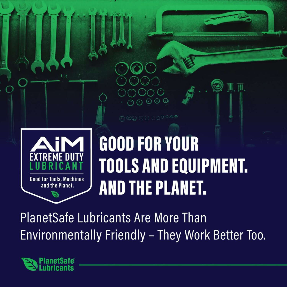 AiM Bike & Chain Lubricant Bundle (1 oz precision & 2 oz yorker) PlanetSafe extreme duty lubricant graphic for tools and equipment
