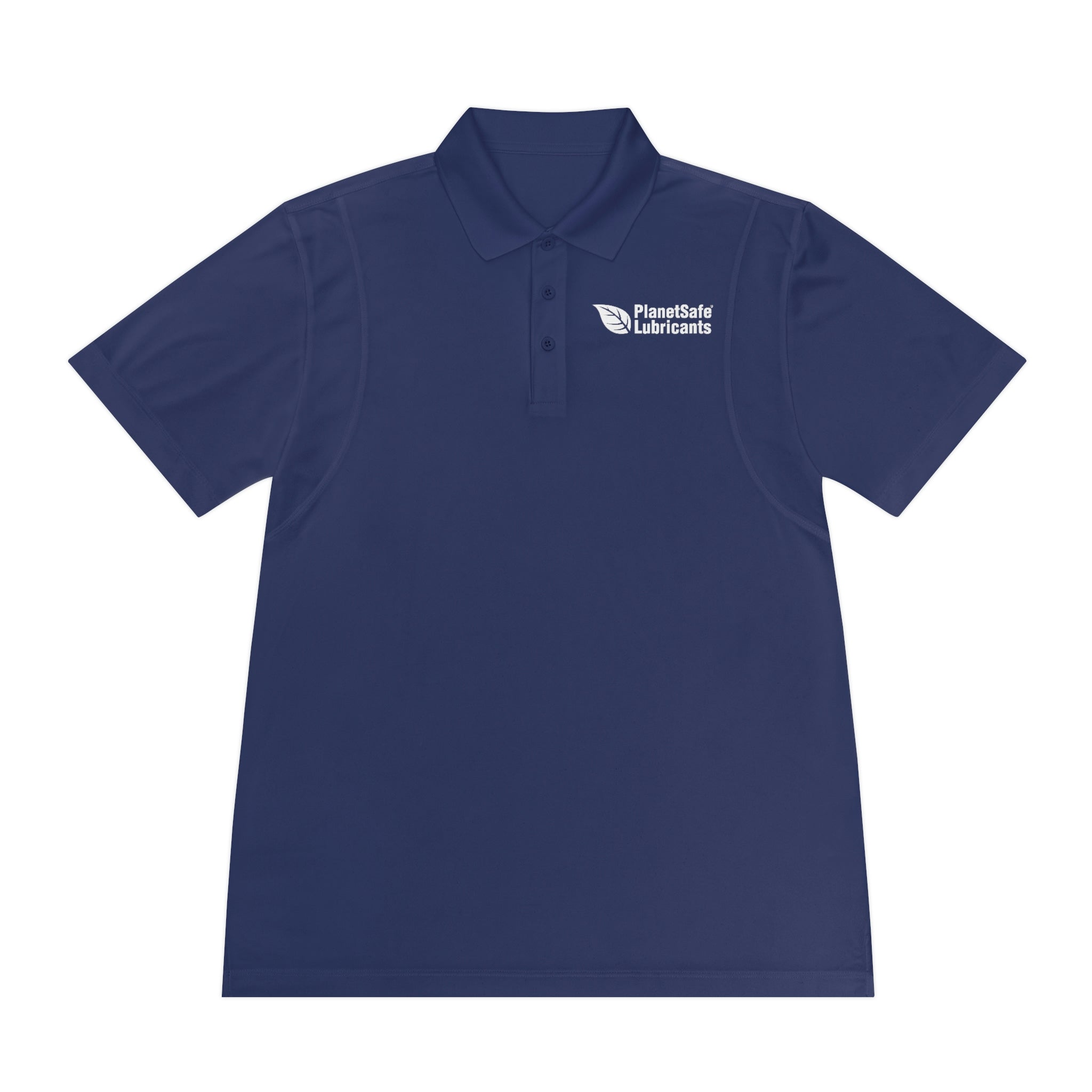 PlanetSafe Lubricants | Men's Sport Polo Shirt | Brand Logo | Blue