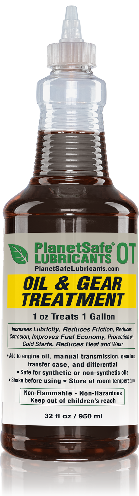 OT Oil & Gear Treatment (Additive, 32oz + yorker applicator) - eco friendly, non toxic, biodegradable lubricant for engines and equipment.