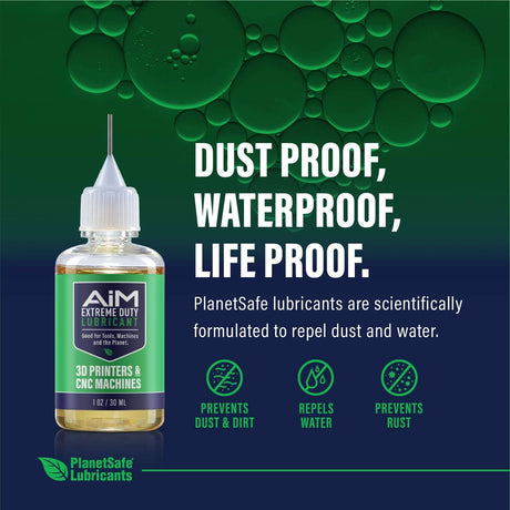 AiM 3D Printers & CNC Machines (Specialty, 1 oz) lubricant bottle - dust proof, waterproof, life proof; repels dust & water