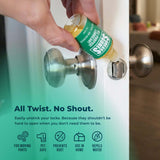 SqueaksGone All-Purpose Lubricant (Specialty, 1 oz) applied to door lock to stop squeaks and loosen stuck locks