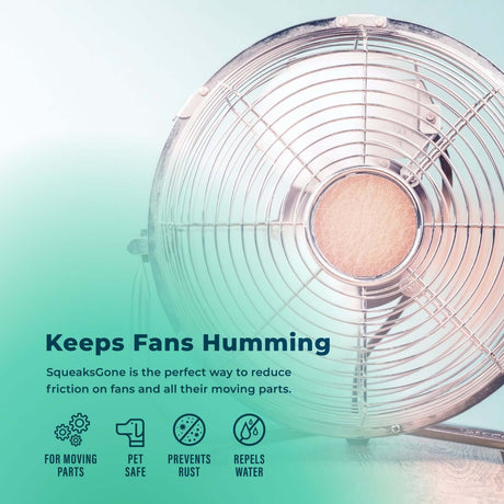 SqueaksGone All-Purpose Lubricant (Specialty, 1 oz) keeps ceiling fans humming by reducing friction on moving parts