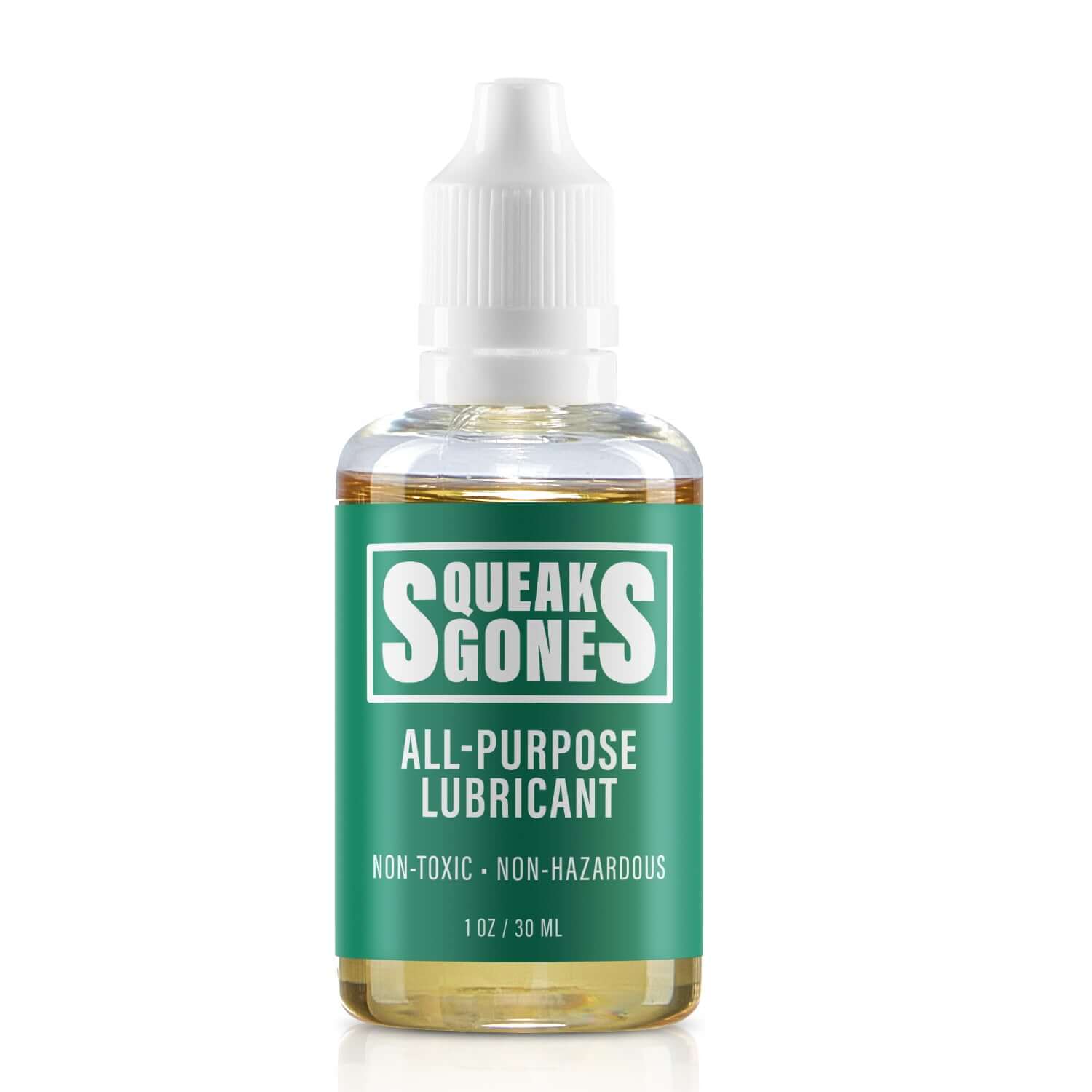 Alt Tag: SqueaksGone All-Purpose Lubricant (Specialty, 1 oz) bottle silences household squeaks in door hinges, ceiling fans, cabinet latches